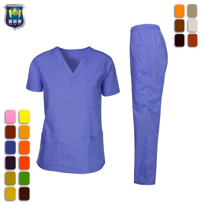 Wholesale Custom Women Fashion Scrubs Stretch Fabric V Neck Uniforms Medical Scrubs